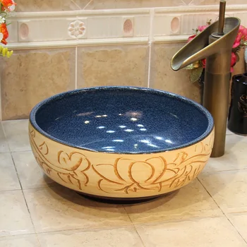 

Jingdezhen ceramic washbasin above counter basin basin art basin wash basin small kiln snowflake LO620515