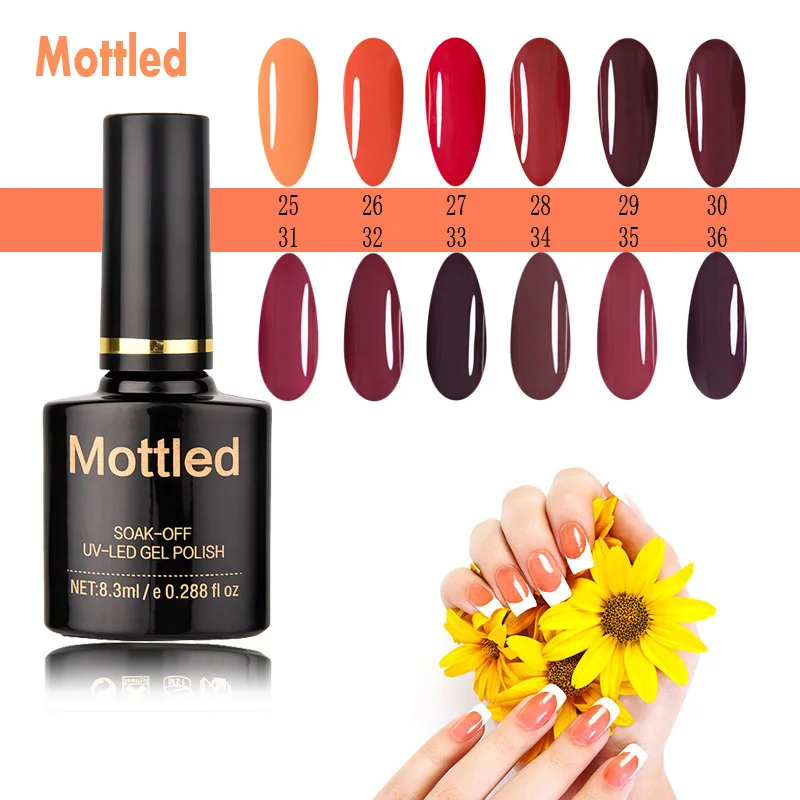 Mottled Gel Varnish Nail Art DIY Design 153 Colors Soak Off UV Nail Gel