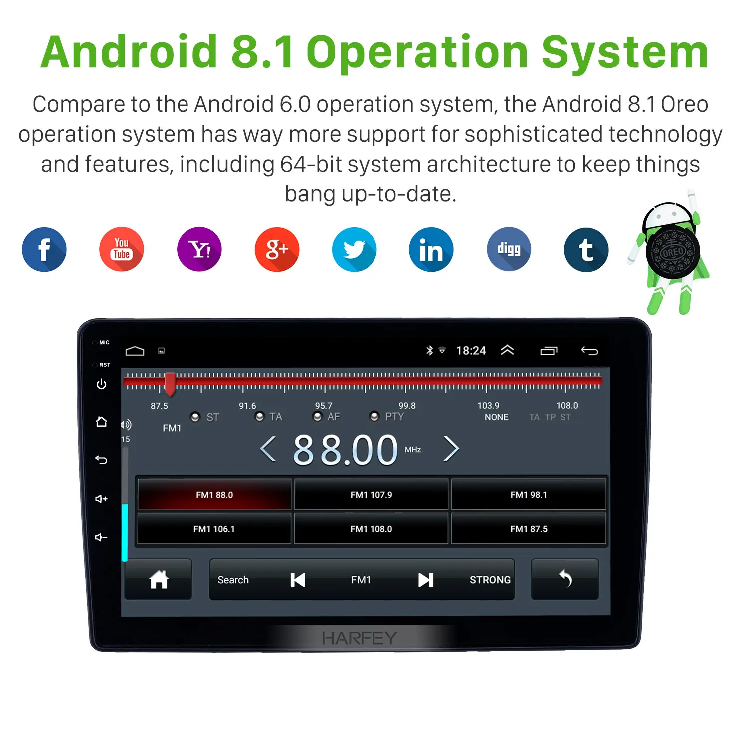 Clearance Harfey Android 8.1 2 din GPS car Radio for Peugeot 307 2001-2008 WIFI 9 inch HD Touchscreen support Carplay Rearview camera 2