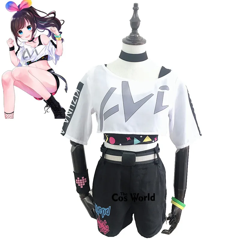 Kizuna AI A.I.Channel Youtuber первый юбилейный Костюм Униформа Топы Шорты костюм косплей