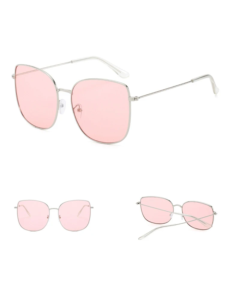 Новые Ретро Металлические квадратные градиентные солнцезащитные очки модные розовые Роскошные зеркальные женские крупные солнцезащитные очки винтажные UV400 Gafas