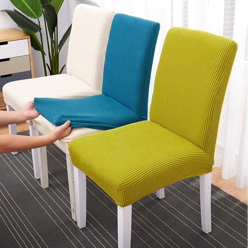 1pcs Solid Color modern chair cover spandex stretch removable Anti dirty Kitchen Seat Case