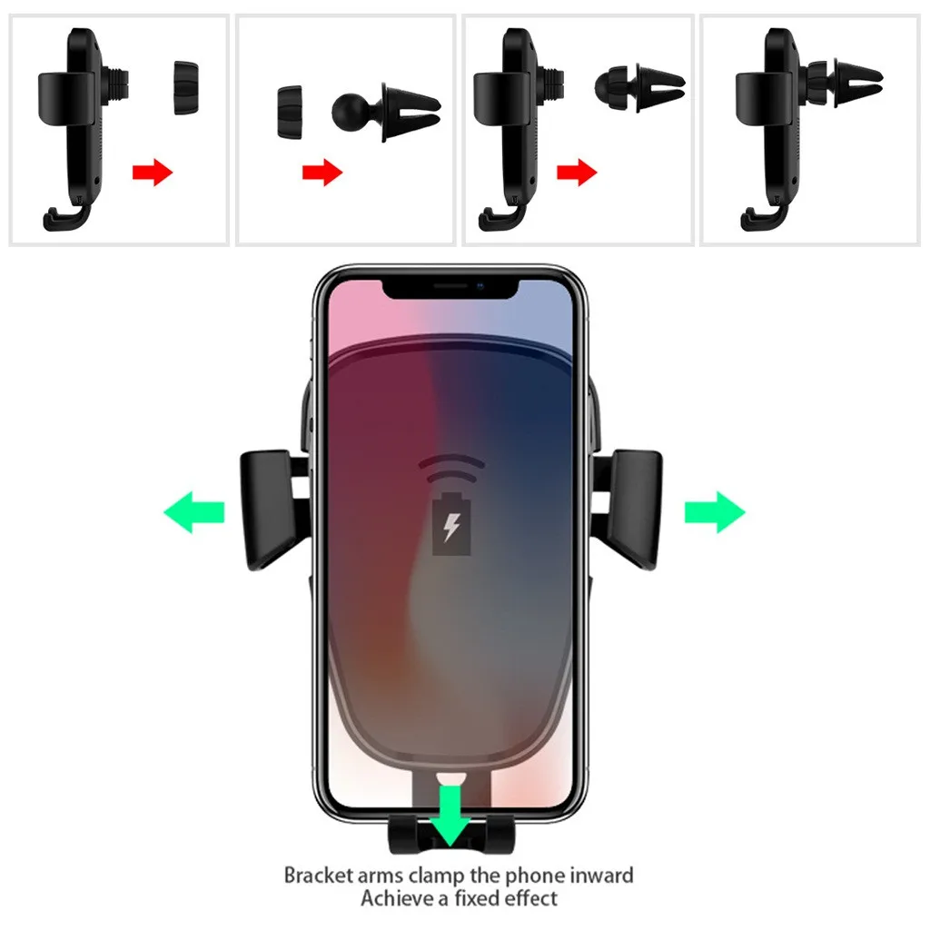 

for Samsung Galaxy S10 wireless charger car holder quick charge Qi Wireless Gravity Auto Lock Charging Charger Car Mount z7