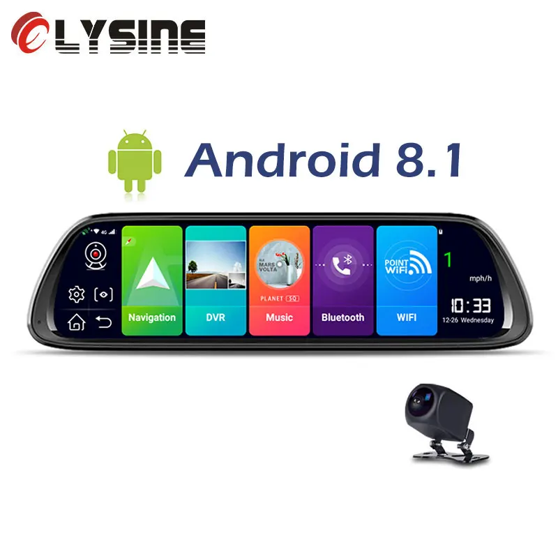 Olysine 10 ''Android 9. 0 4G зеркало заднего вида Автомобильный видеорегистратор Камера