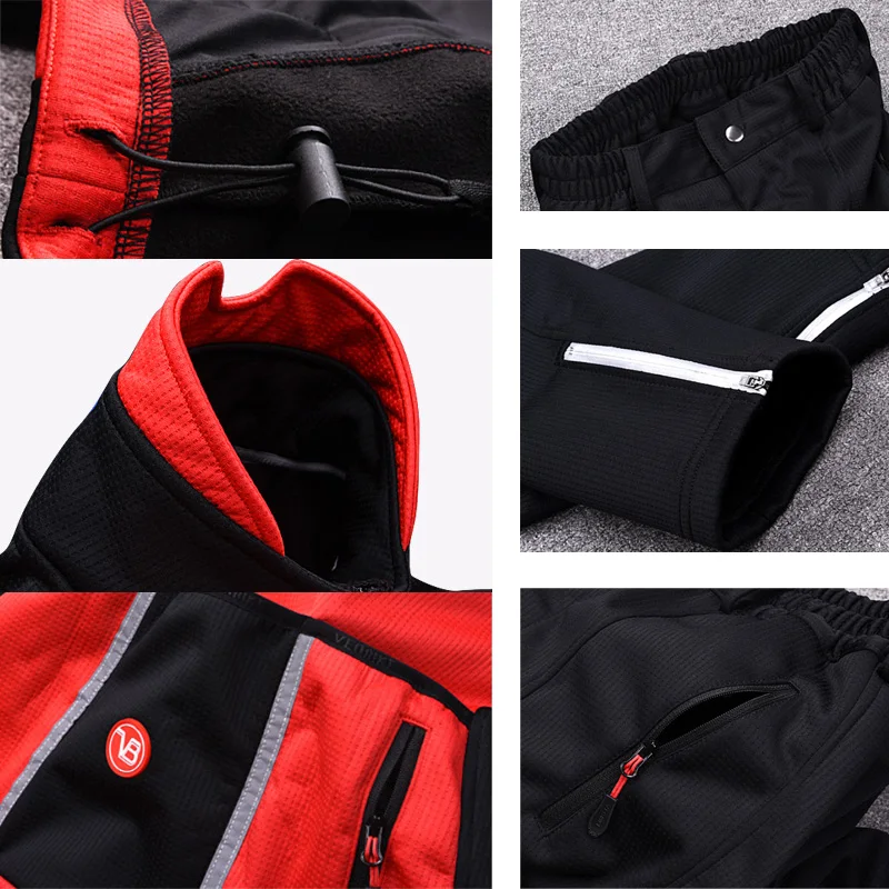 Waterproof Wind Coat Pro Team Cycling Set Men Bike Clothing Windproof Mens Motorcycle Jacket Winter Thermal Fleece Running Suit