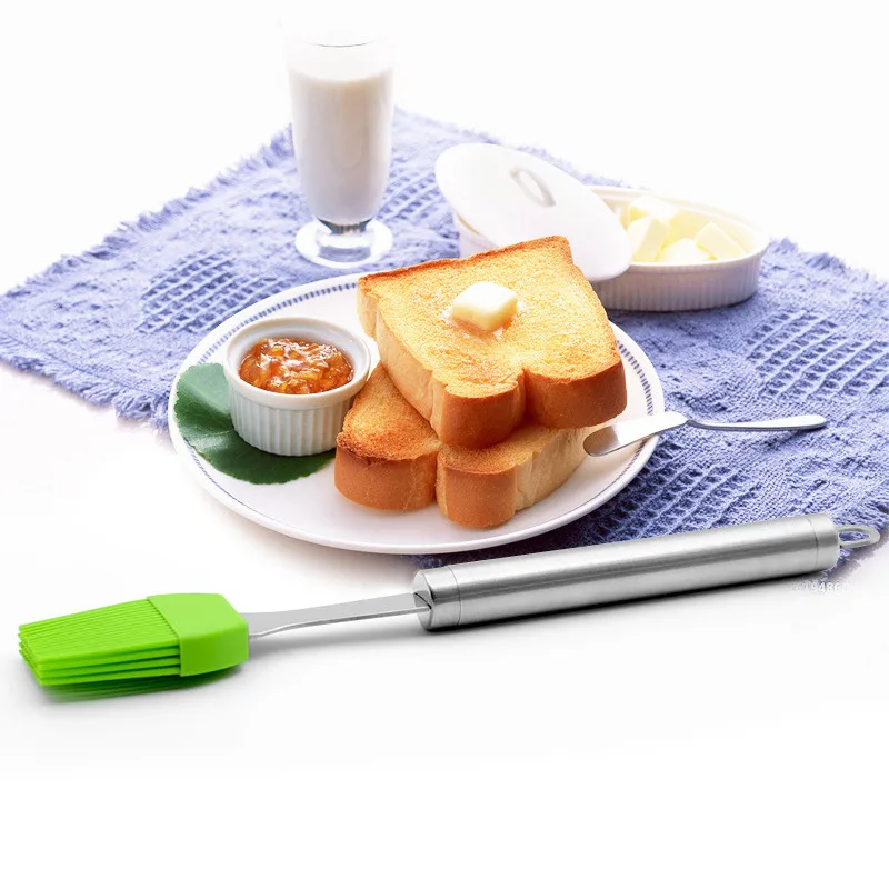 New Stainless steel handle Silicone Pastry Brush Baking BBQ Cake Pastry Oil Cream Cooking Basting Tools Kitchen Accessories 02