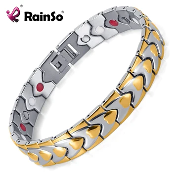 

Hot Sale Fashion Jewelry Titanium Healing Bracelet With Magnets aAnd FIR in IP Gold Plating Bracelets OTB-003