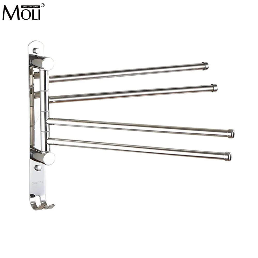 

Bath Movable Bath Towel Rack Stainless Steel Polished Finished Towel Shelf Shower Bath Towel Bar MLF301