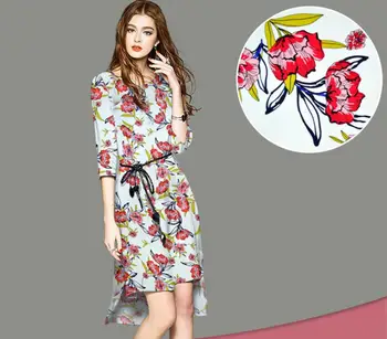 

2Meter Printing Floral Flower Chiffon Polyester Fabric For Apparel Sewing Fashion Women's Dheongsam Wedding Dress Diy Doll