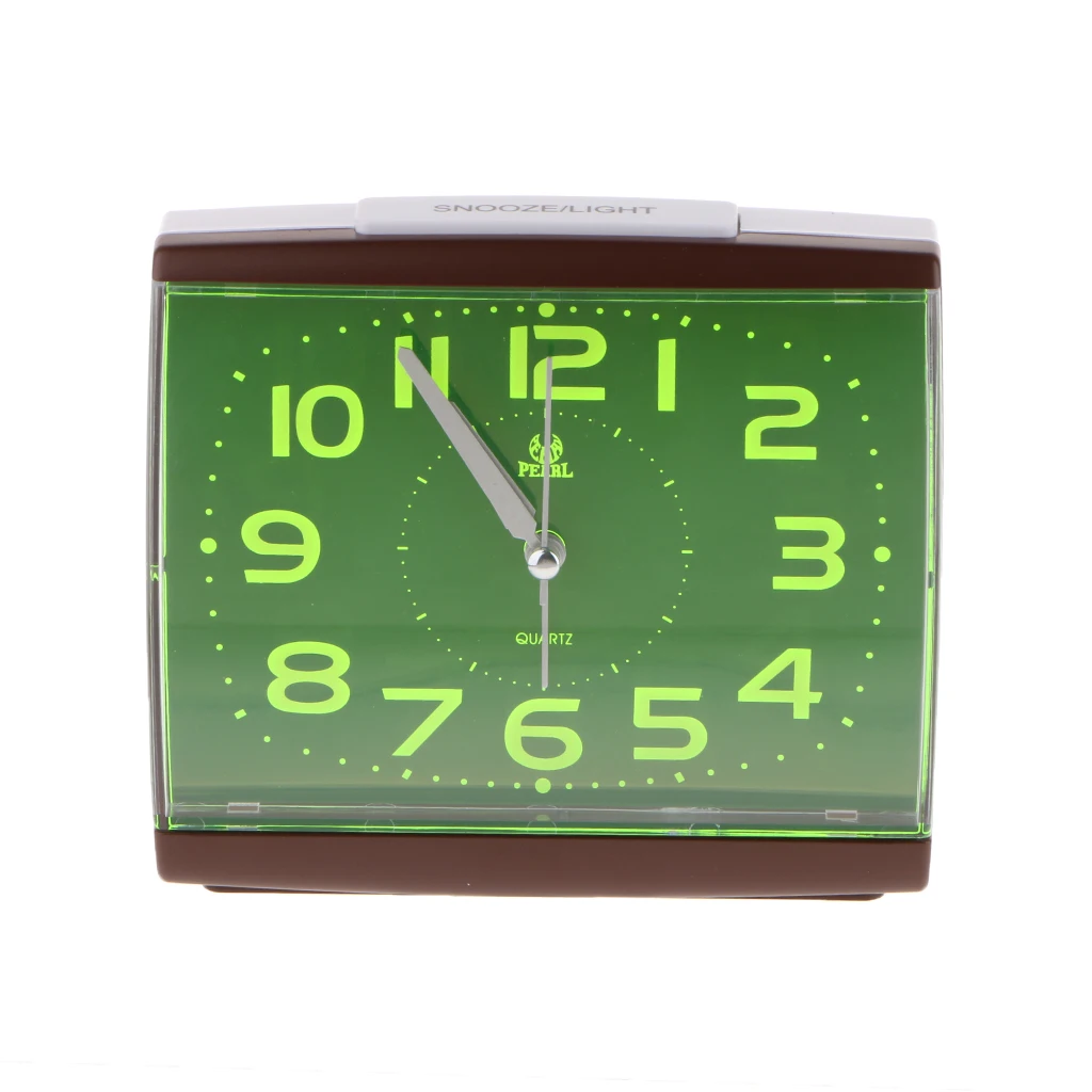 Non Ticking Silent Quartz Analog Bedsides Alarm Clock with Nightlight and Snooze Beep Alarm Clock Battery Operated