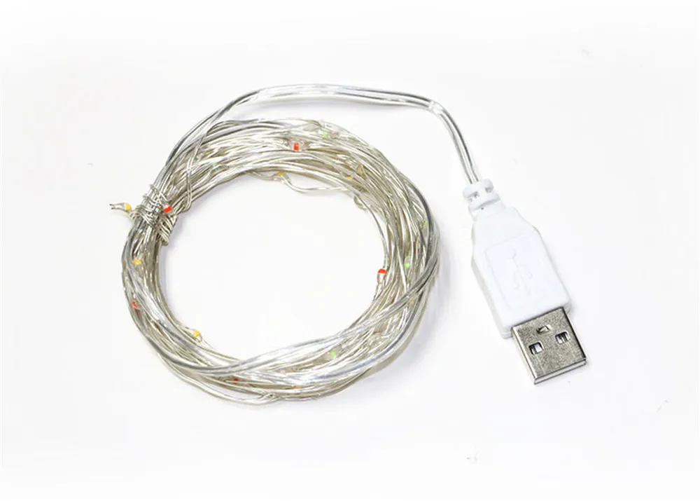 Guirnalda de navidad luces led de Año Nuevo hadas cuento USB siempre la iluminación al aire libre RGB blanco luz 5 m 10 M