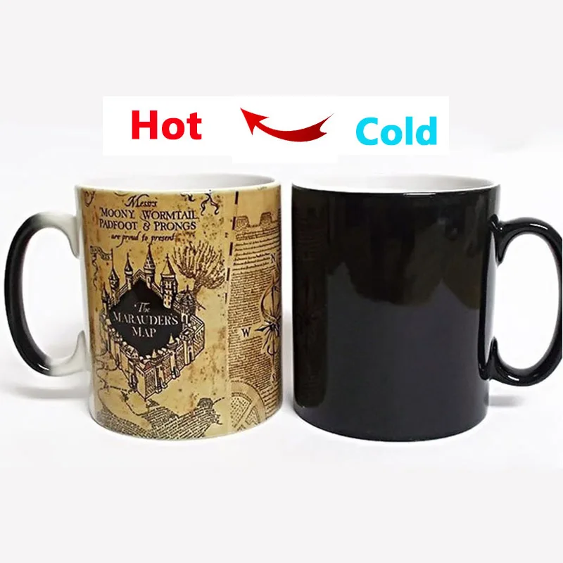 

2018 New Creative Gifts Magic Mugs Harry Hot Drink Cup Color Changing Mug Potter Marauders Map Mischief Managed Wine Tea Cup