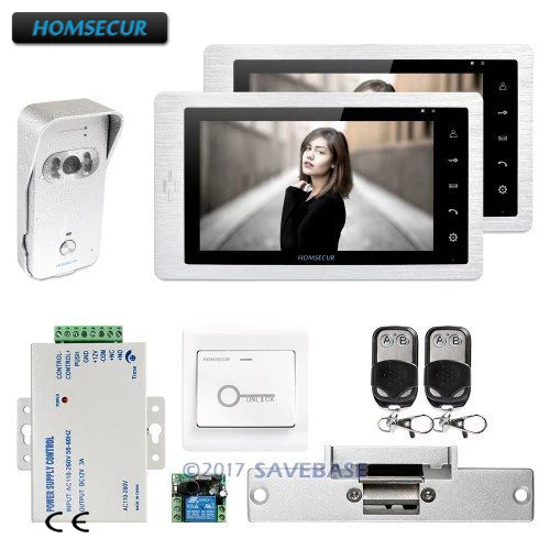 

HOMSECUR 7" 1C2M Wired Video&Audio Home Intercom with Silver Camera for House/Flat