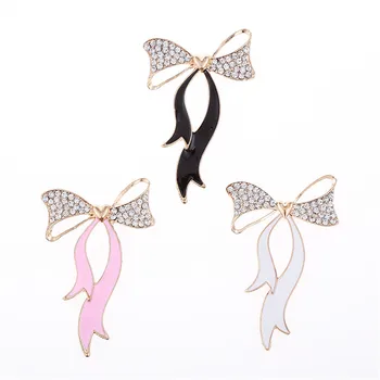 

2017 50*76MM Newest Enamel Rhinestone Paved Ribbon Bows Button Patch Sticker Craft Fit Phone Case Garment Shoes Handbag Decor