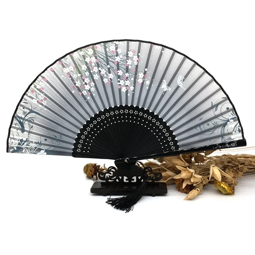 50 шт. черная бамбуковая отделка полый резной складной ручные вентиляторы Свадебные приглашения Casamento - Цвет: 2
