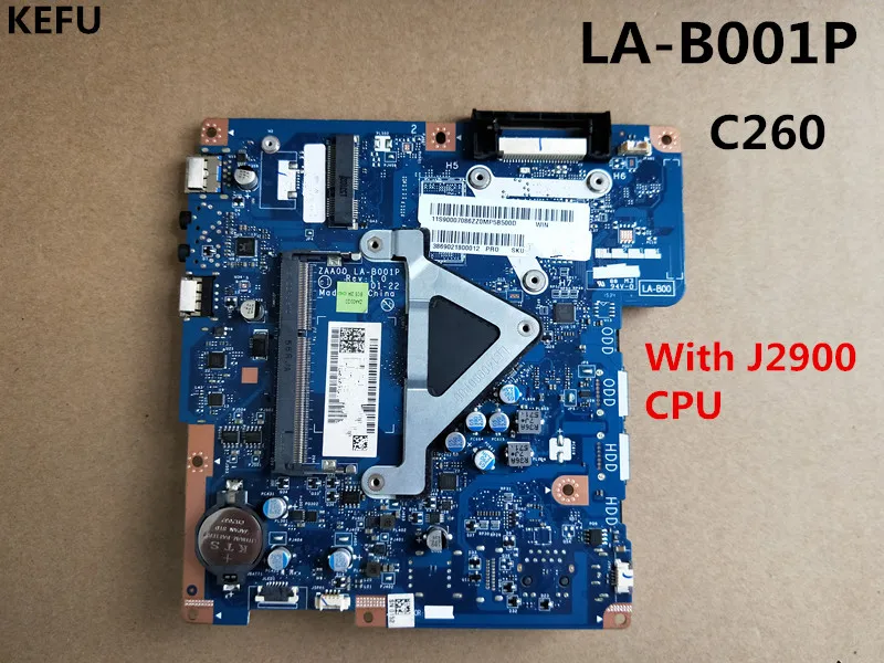 Материнская плата KEFU для ноутбука Lenovo C260 с процессором SR1LP J2900 P/N 90007064 DDR3 ZAA00 LA B001P