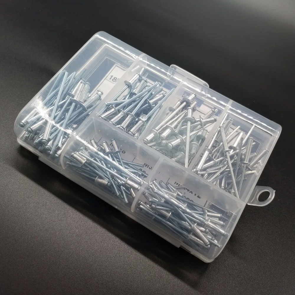 180pcs Nail Decoration Aluminium Blind Rivet Pop Rivet kits