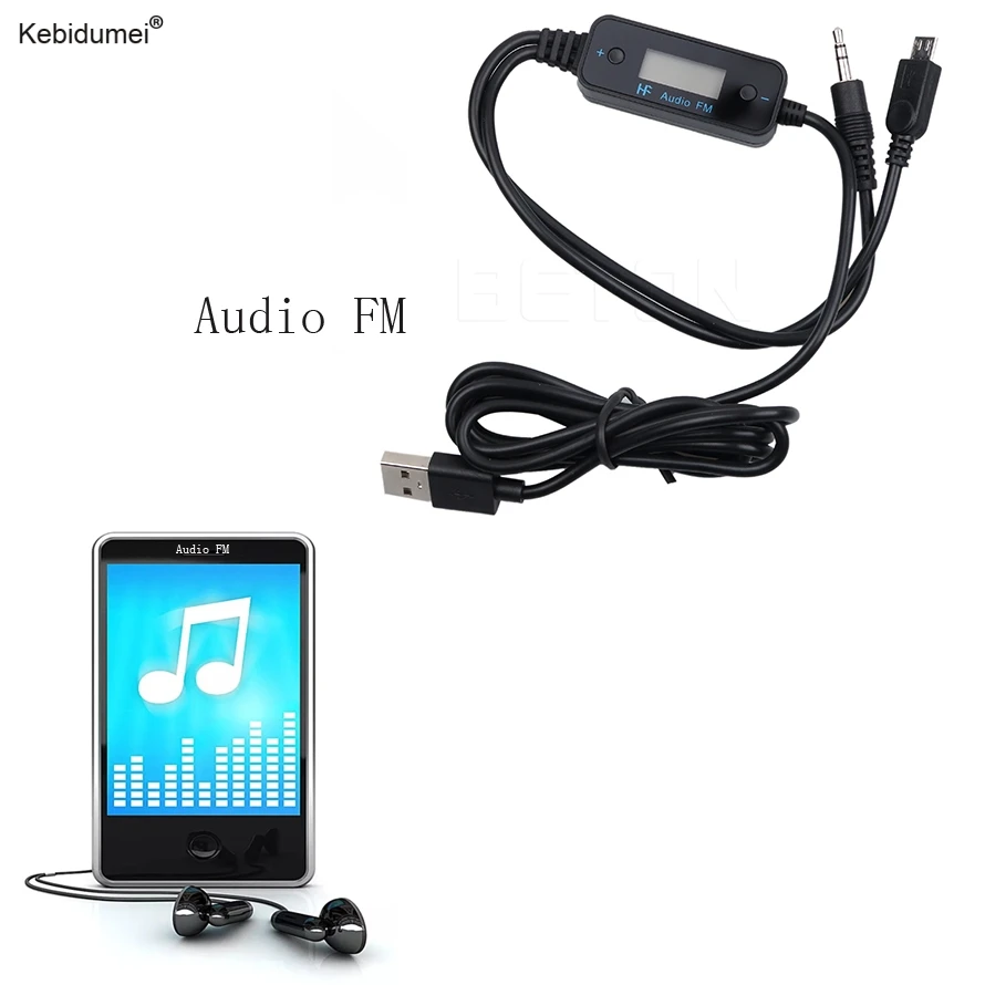 

kebidumei Universal Car Audio Music FM Transmitter FM-185 with Large LCD Screen Car Charge Line Cellphone Accessories