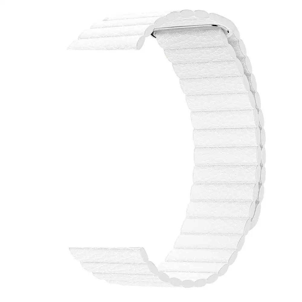 Регулируемый магнитный ремешок из натуральной кожи для apple watch 42 мм 38 ремешок Застежка-петля - Цвет ремешка: White