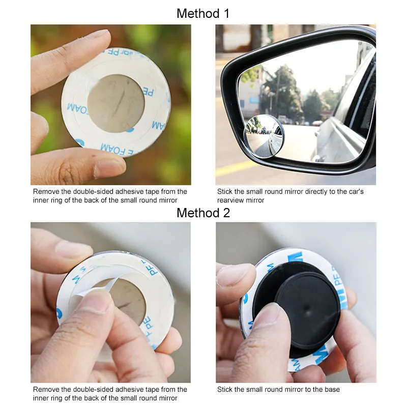 Espejo retrovisor de punto ciego para coche, accesorios de 360 grados HD, gran angular, redondo, convexo, punto ciego