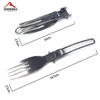 3 uds 1 set portátil al aire libre Camping viajes Picnic plegable de acero inoxidable cubiertos cuchara tenedor cuchillo vajilla envío gratis ► Foto 2/5