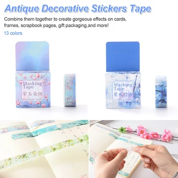 

Creative Antique Scrapbooking Tape DIY Can Tear Hand Account Diary Decoration Paste Album Decorative Stickers Boxed Tape
