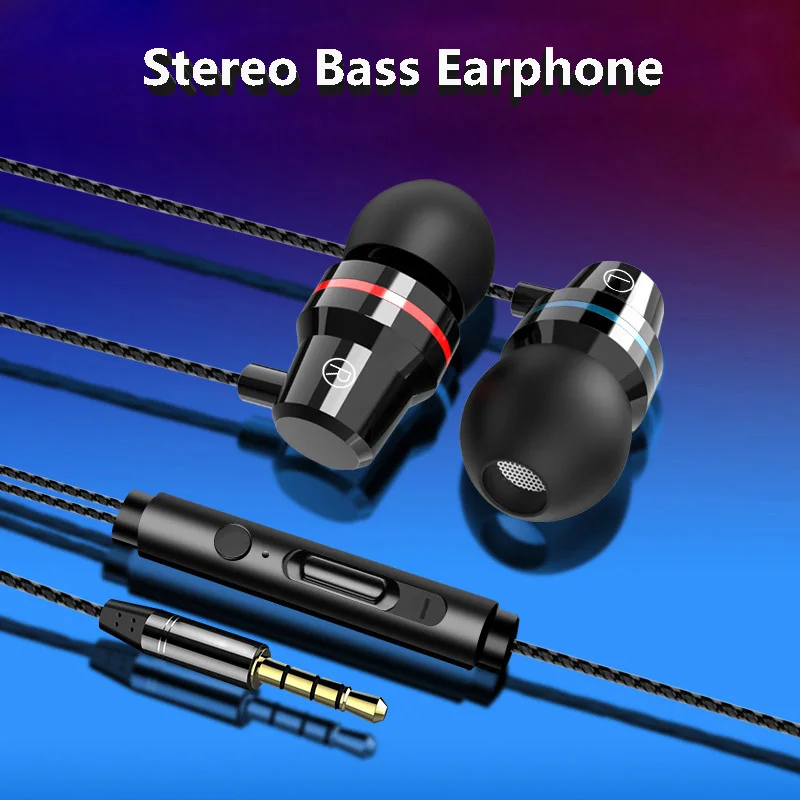 Bass проводные наушники-вкладыши 3,5 мм, наушники-вкладыши с микрофоном, стереогарнитура для телефона samsung Xiaomi, компьютера