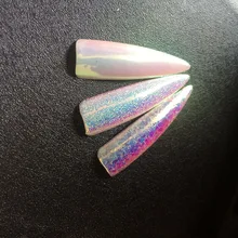 Аврора Серия Комбо 3 баночки Аврора хлопья+ порошок пигмент+ Блестки хамелеон с эффектом русалки хром Радуга Дизайн ногтей Блеск