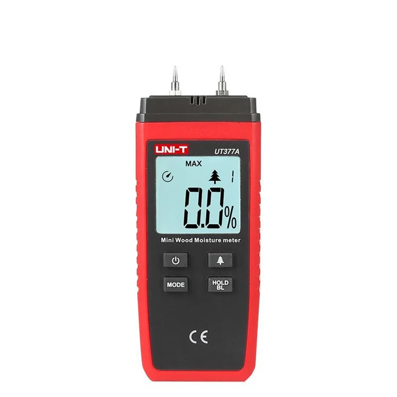 

UNI-T UT377A Mini Digital Wood Moisture Meter Hygrometer Humidity Tester for Paper Plywood Wooden Materials LCD Backlight
