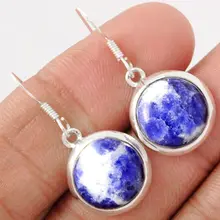 Натуральная sodolite серьги Серебро 925 пробы KE0235