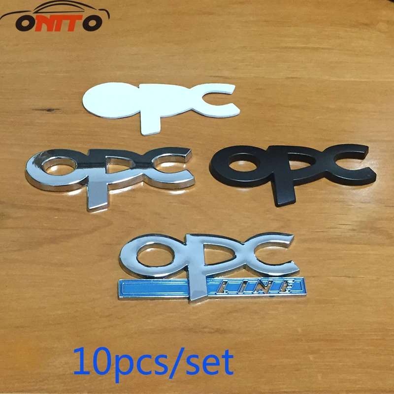 

Auto Accessories 10PCS Car-styling 3D Metal OPC LINE Emblem Car Side Fender Tail Badge Sticker for opel