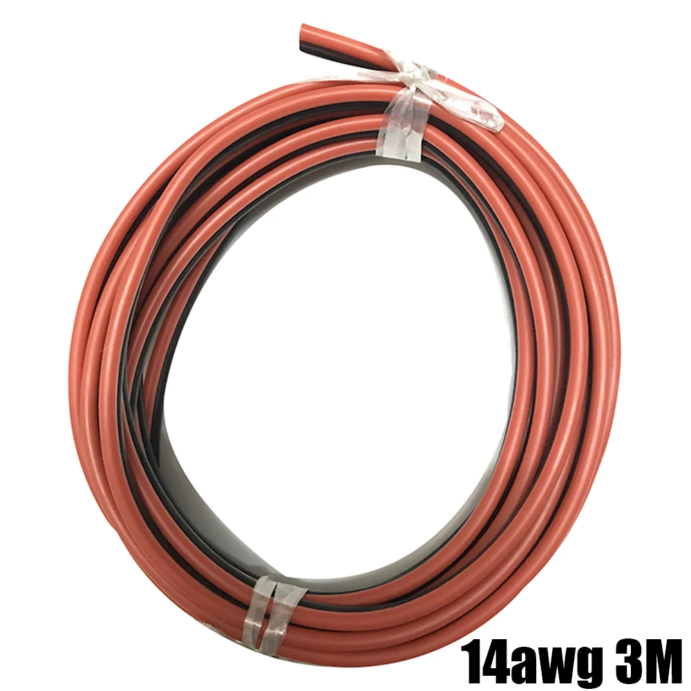 2pin 14awg Электрический провод с силиконовой оплеткой удлинитель провода шнур черный и красный 2 проводника параллельный провод линия мягкий и гибкий