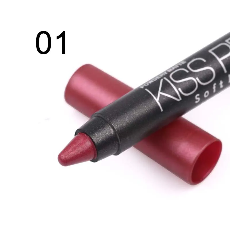 1 шт многоцветная Menow Kissproof карандаш для губ водостойкий Макияж матовая помада карандаш для губ с точилкой - Цвет: 01