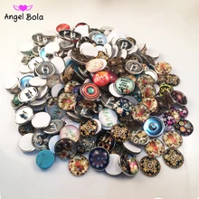 10 шт./лот, смешанный дизайн, кнопка оснастки, 18 мм, круглый стеклянный имбирь, защелки, ювелирные изделия, оснастка, шарм, подходит, кнопка, браслет, NS0106-1