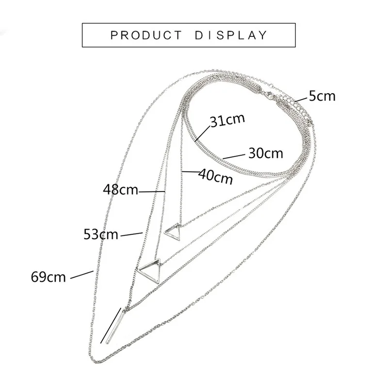 Новая богемная подвеска треугольная многослойное ожерелье для женщин модное простое праздничное пляжное колье ожерелье s ювелирные изделия оптом