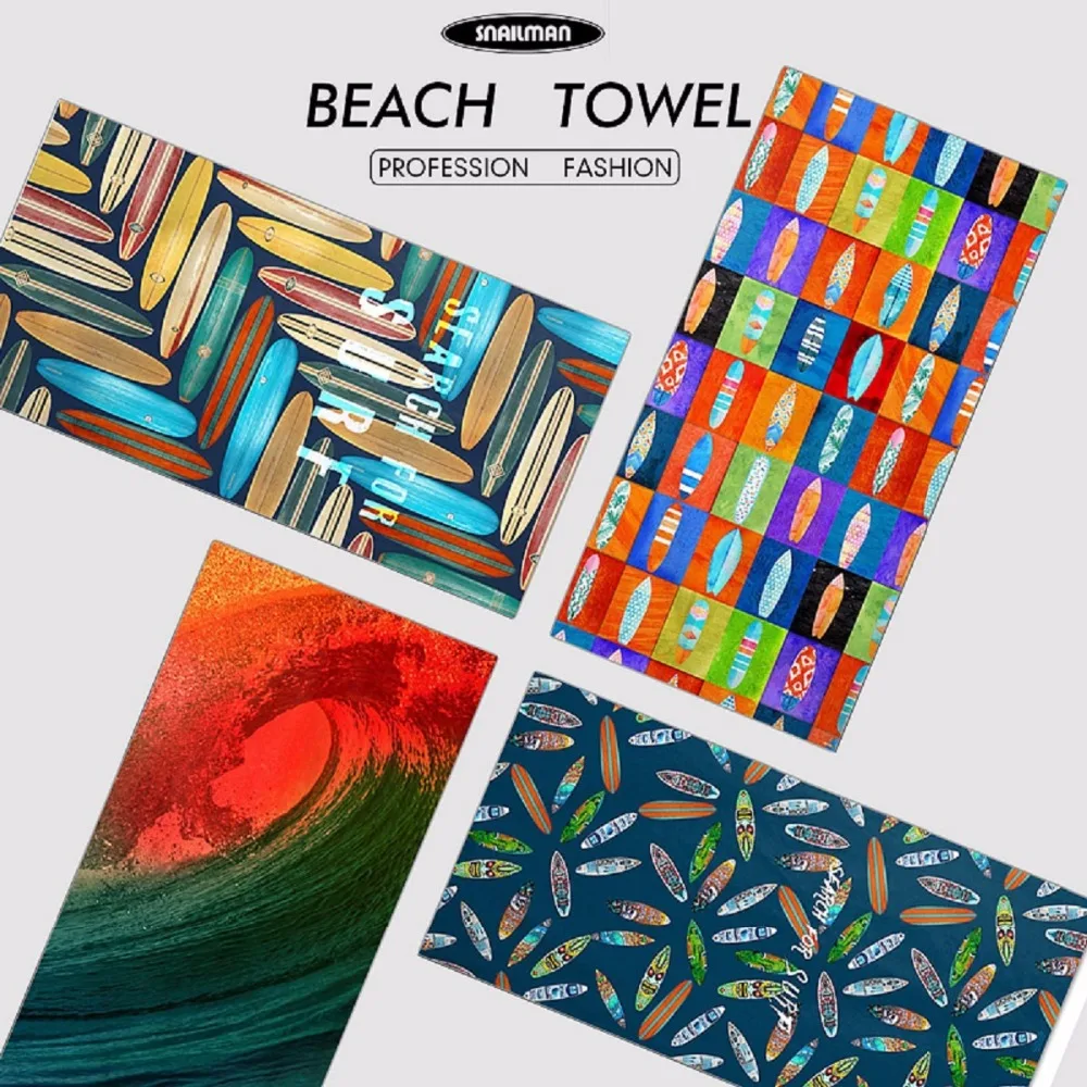 أعلى العلامة التجارية تصفح المدمجة الشاطئ منشفة ستوكات السفر فوطة للرياضة ركوب الأمواج الغوص رياضة السباحة منشفة مصنوعة في الصين