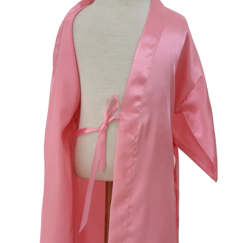 Новинка; белое шелковое кимоно; пятнистая Одежда для девочек; банные халаты для подружки невесты на свадьбу; ночная рубашка; однотонная детская одежда для сна; Рождественская Пижама