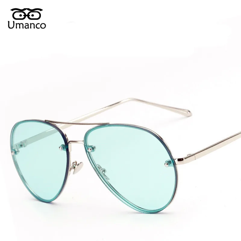 Umanco Стильные Солнцезащитные очки женские мужские винтажные Модные металлические солнцезащитные очки личность пилот, вождение очки зеркальные очки - Цвет линз: 05