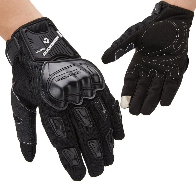 

ROCK BIKER Motorcycle Outdoor Riding Hard Shell Knuckle Racing Touch Screen Mesh Breathable Motocross Riding Full Finger Gloves.