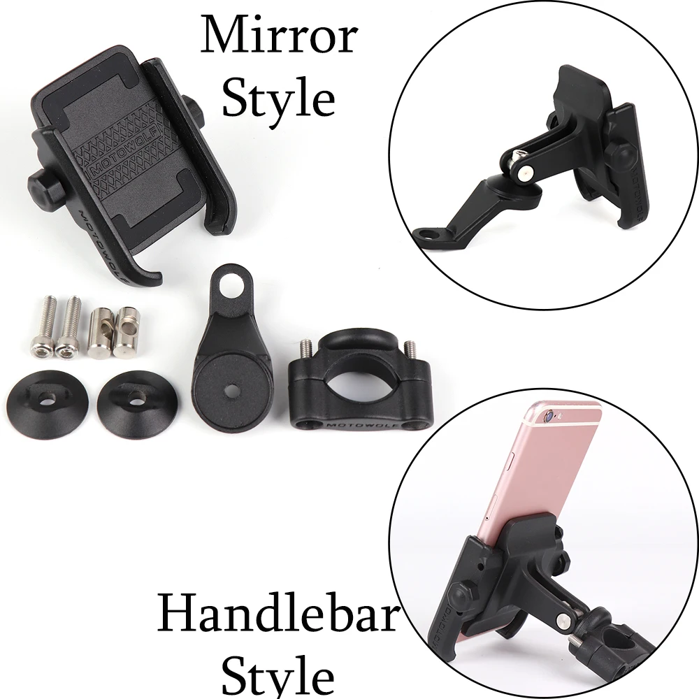

Universal Mobile Motorcycle Phone Holder Motorcycle For GPS Bike Handlebar Holder Stand Rotatable Installed On Handlebar Mirror