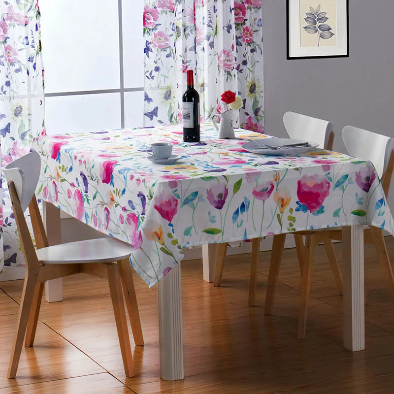 الأزهار طباعة الزخرفية مفرش طاولة الكتان مفرش المائدة عالية الجودة اليابان ستليي قماش الطاولة المستطيلة لمطعم هبوط السفينة