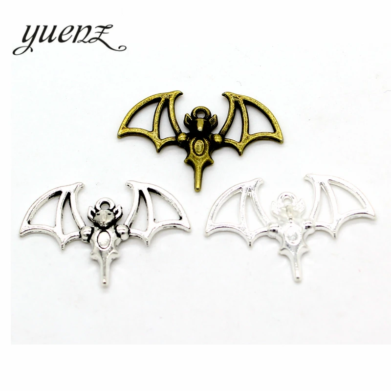 

YuenZ 10pcs 3 colour Antique Silver color animal bat Charm fit for Bracelets Necklace DIY Metal Jewelry Making 33*22mm D501