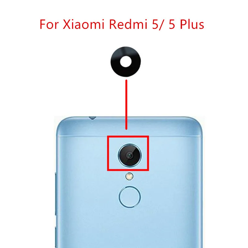 

2pcs for Xiaomi Redmi 5/ Redmi 5 Plus Camera Glass Lens Back Rear Camera Glass Lens with Glue Replacement Repair Spare Parts