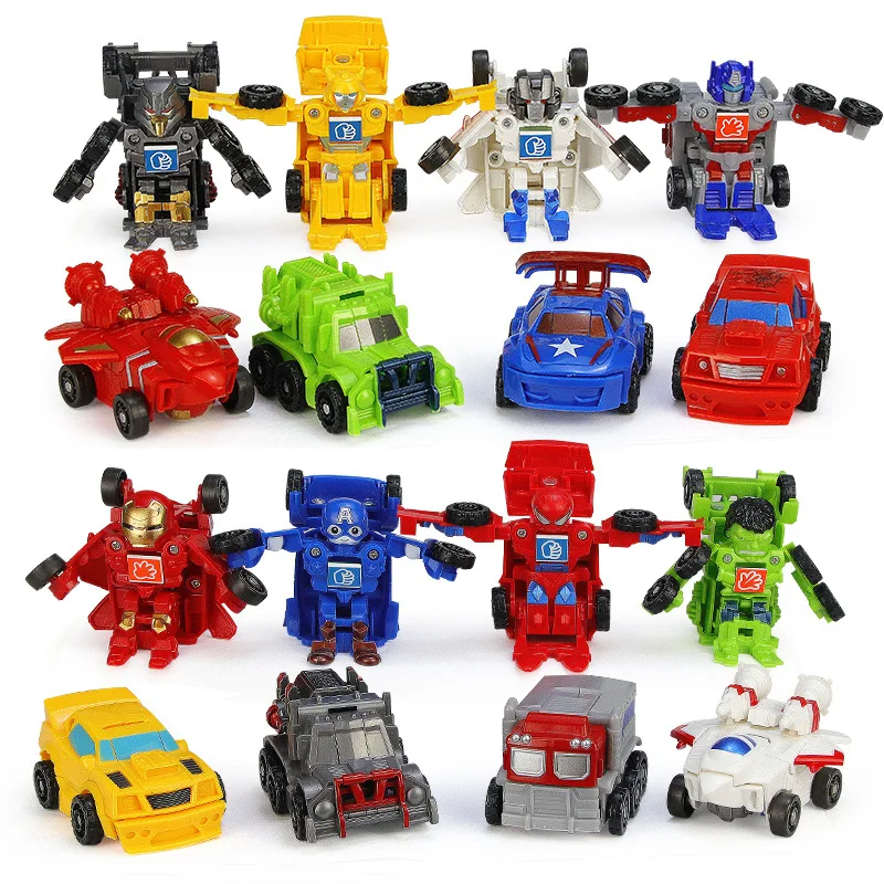 

8cm Scratch Deformation Model Transformation Deformation Robot Toy Action Figures Toys 8 Styles