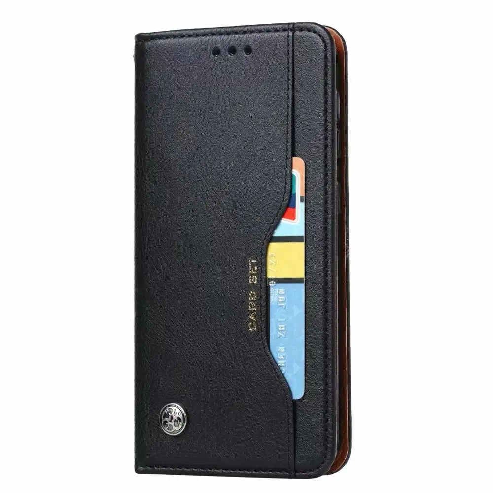 Black Для Redmi Note 7 Чехол Флип из искусственной кожи слот для карт+ ТПУ чехол Xiaomi Redmi Note 7 крышка Магнитная подставка защитный экран - Цвет: Black