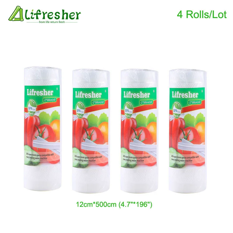 Lifresher 3 рулона/партия вакуумные пакеты для пищевых продуктов, вакуумный пакет для хранения, кухонная упаковка, пластиковый герметик в рулоне 12 15 20 25 28*500 см