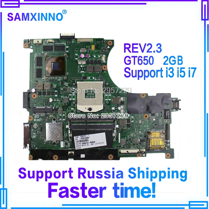 الأصلي N56VZ محمول اللوحة الأم ل ASUS REV2.3 اللوحة GT650 2G PGA 989 HM76 صالح N56V N56VM N56VJ N56VB N56VV اختبار جيدا