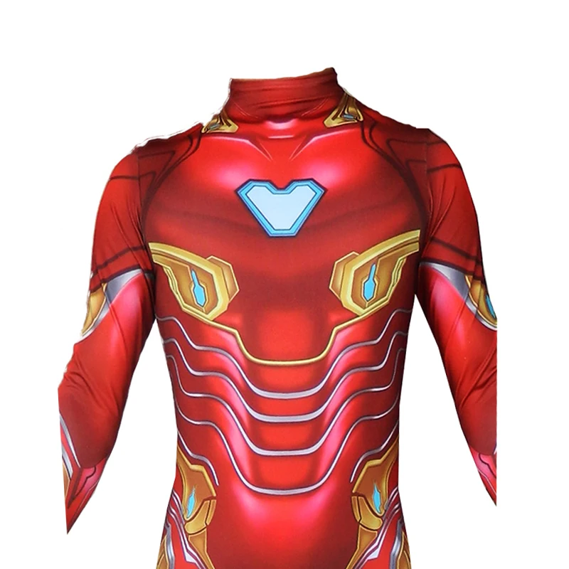 Kids Adult Iron Man Tony StarkCosplay Costume Jumpsuit Bodysuit Kids and Adult Ironman Avengers Endgame Tights Zentai Bodysuit