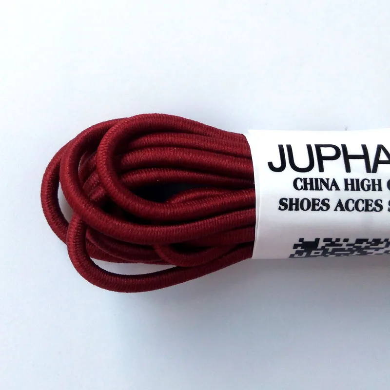 JUP 1-50 Pairs Jujube Red Women Fashion Lace-free Tie Locking Shoes Elastic Lace Shoestring Lace Jogging Triathlon Sport Fitness