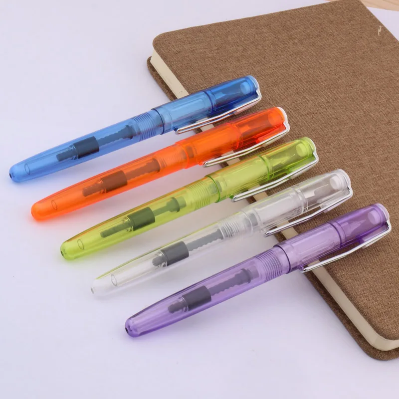 1PC office Transparent COLOR purple SILVER stainless steel nib fountain pen | Канцтовары для офиса и дома